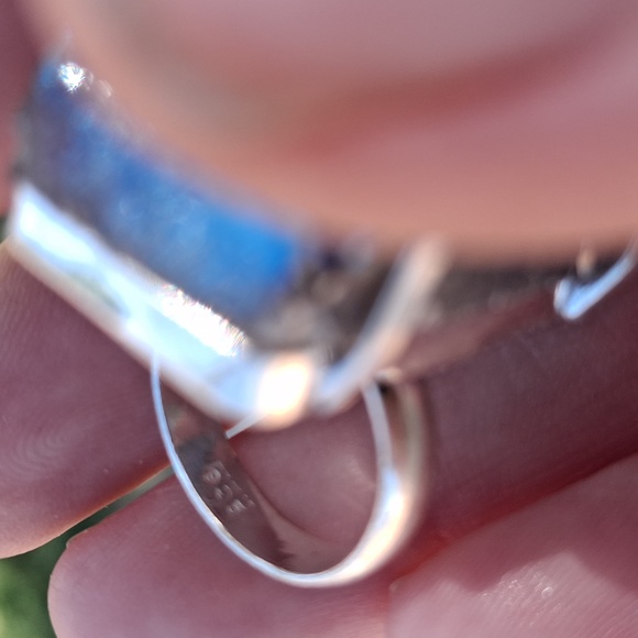 New Titanium Druzy 925 Silver Ring. - Picture 9 of 12